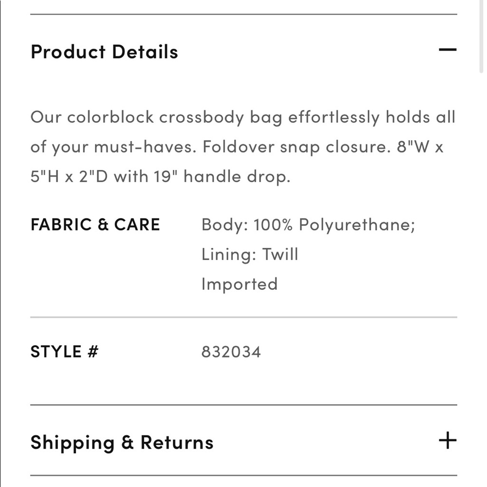 Ann Taylor Colorblock Crossbody Bag NWT - Picture 5 of 6